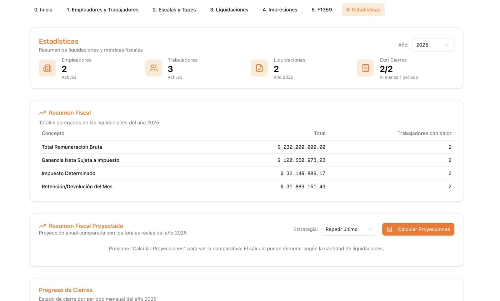 Dashboard de estadísticas